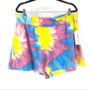 Eye Candy Women's Elastic Waist Tie Dye Shorts